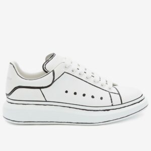 Alexander McQueen Men's Oversized Sneakers With Black Outlines