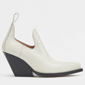 Bottega Veneta BV Lean Ankle Boots In White Calfskin