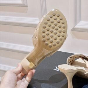 Bottega Veneta Blink Mules 80mm in Beige Intrecciato Lambskin