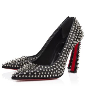 Christian Louboutin Condora Spikes 100mm Pumps in Black Lambskin