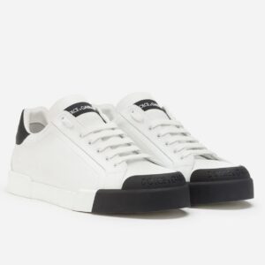 Dolce & Gabbana Women's Portofino Sneakers with Black Toe-cap
