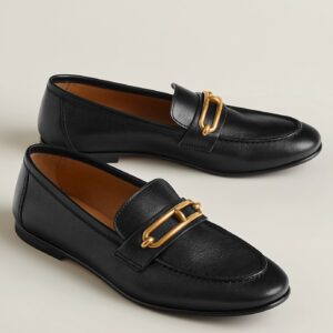 Hermes Women's Colette Loafers in Black Leather
