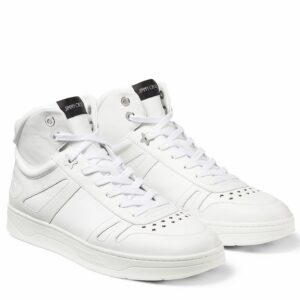 Jimmy Choo Men's Hawaii High-top Sneaker In White Leather
