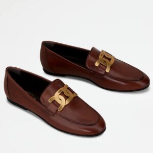 Tod's Women's Kate Loafers In Dark Brown Calfskin