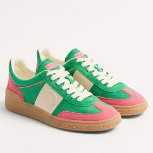 Valentino Women's Upvillage Sneakers in Green and Pink Leather