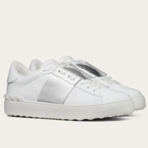 Valentino Women's Open Sneakers with Silver Metallic Stripe